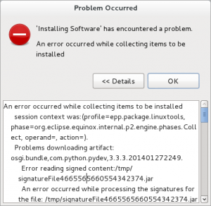 pydev-install-error