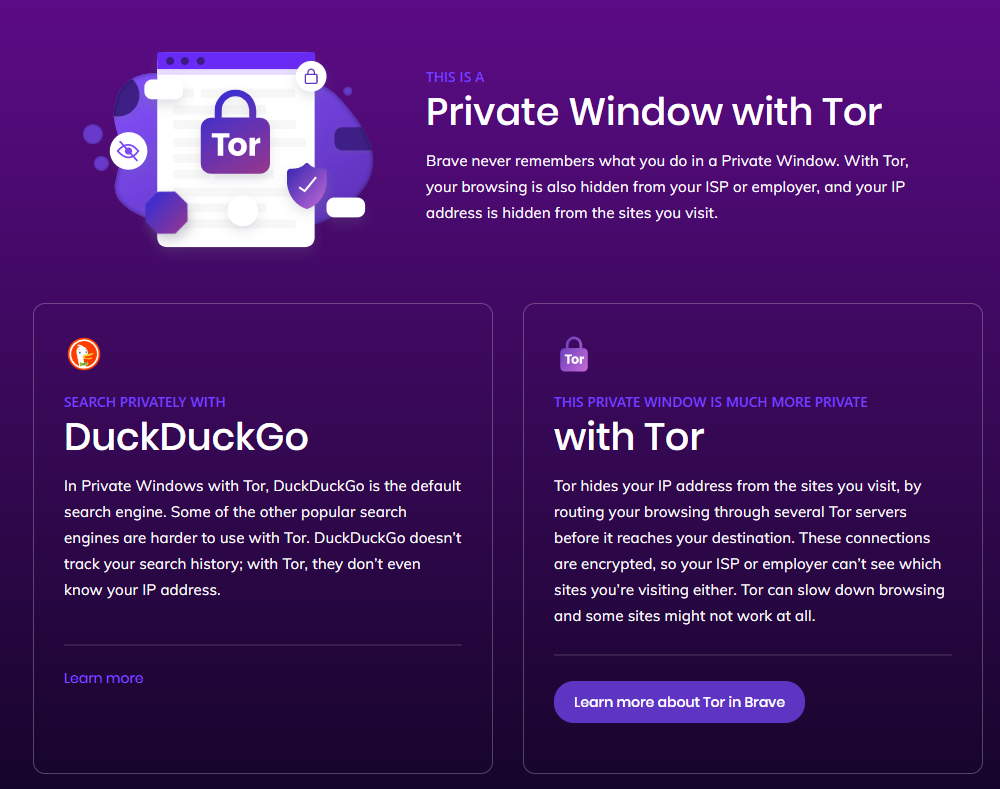 Brave Private Tor Window